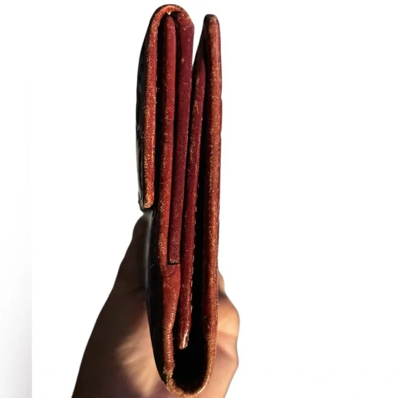 Authentic Gucci - Guccissima Maroon/Brick double snap long leather wallet - Picture 8 of 11